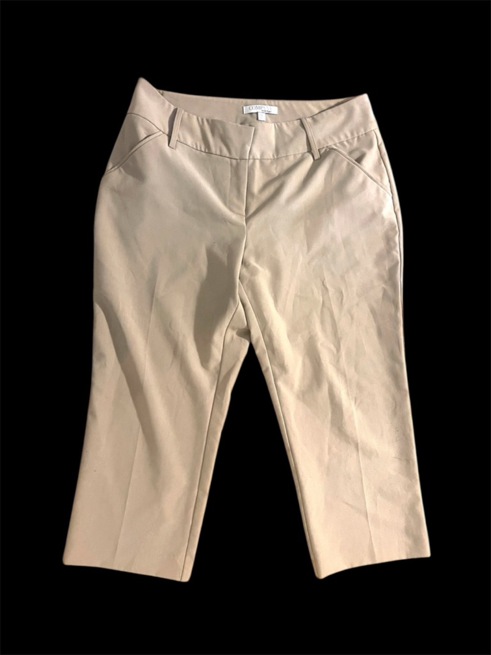 Company Ellen Tracy Essential Fit Wide Leg Capri Khaki 12 Office Tan Neutral